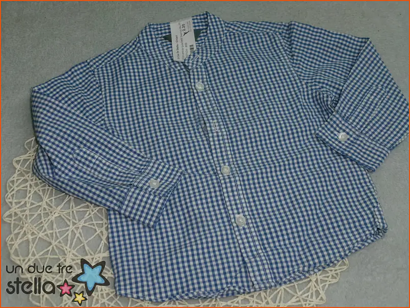 10274/24 - 9/12m camicia quadretti bianco blu PRIMARK