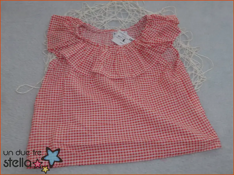 5159/24 - 10a maglietta senza maniche quadretti bianco rosso 
