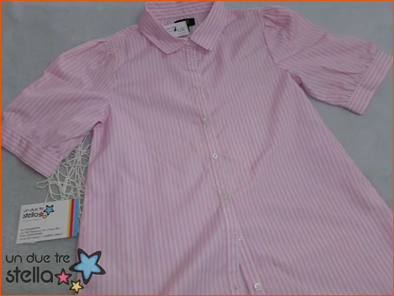7081/24 - 9/10a camicia mezza manica righine rosa OVS