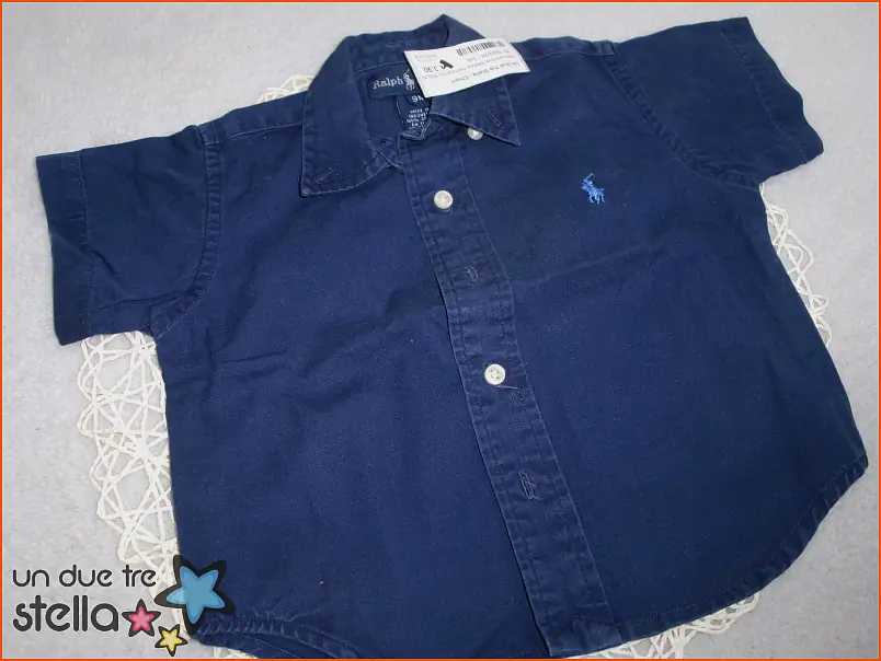 7589/24 - 9m camicia mezza manica blu RALPH LAUREN