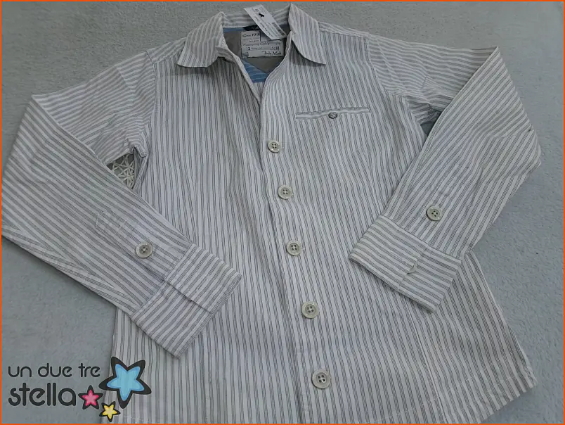 8621/24 - 8a camicia righine bianco grigio SARABANDA