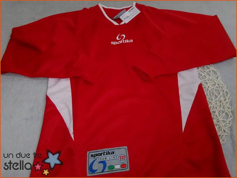 8718/24 - Tg.XXS 8/10a maglia rossa calcio SPORTIKA