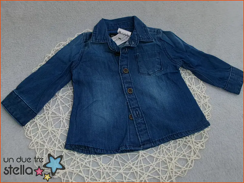 8768/24 - 0/3m camicia jeans scura 