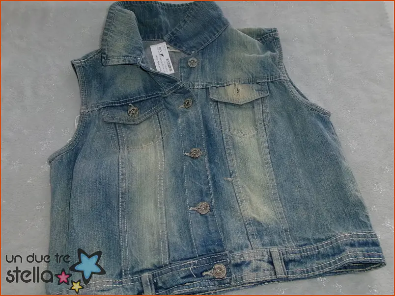 Tg.L donna gilet giubbino jeans senza maniche TERRANOVA Un due tre Stella Mercatino dell usato per bambini