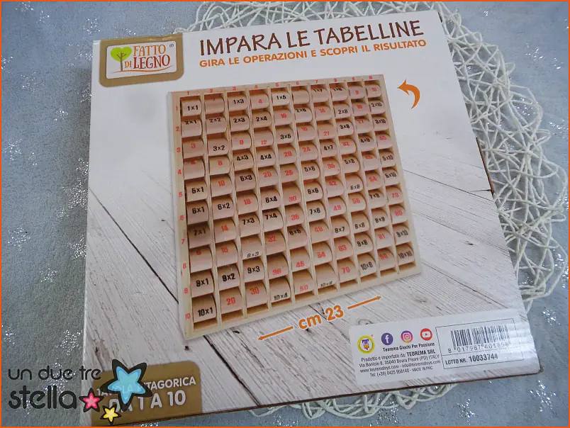 Tavola pitagorica da 1 a 10 TABELLINE legno NUOVO! - Un due tre Stella -  Mercatino dell'usato per bambini