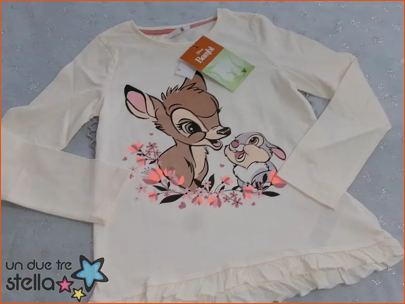 459/25 - 8/9a maglia beige BAMBI DISNEY NUOVO!